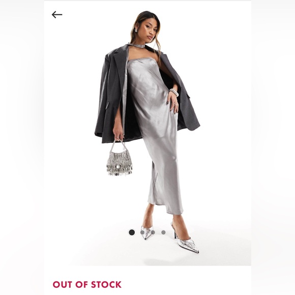 Silver Metallic Dress -ASOS 8 - Picture 1 of 4